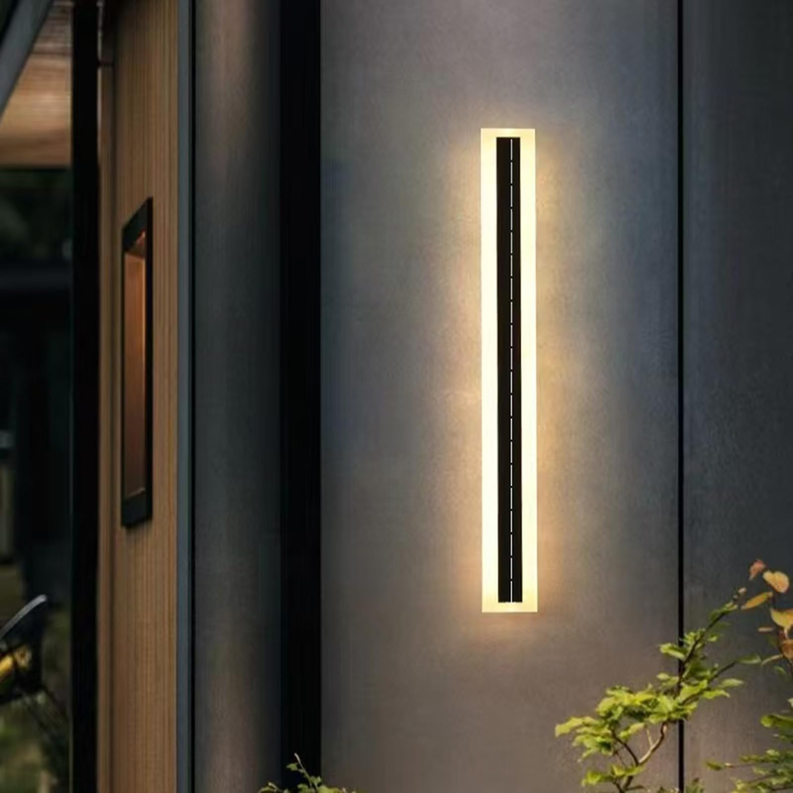Aplique de pared negro con sensor movimiento y luz regulable de 60cm aluminio 8