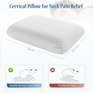 DUMOS 1 Pack Memory Foam Pillows for Sleeping, Gel Cooling Pillow for Back and Side Sleeper Support, Bed Pillows for Adults with Washable Cover and Breathable Mesh White