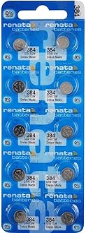 Renata 384 SR41SW Batteries - 1.55V Silver Oxide 384 Watch Battery (10 Count)