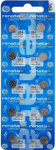 Renata 384 SR41SW Baterías 1.55 V Óxido de Plata 384 Batería de reloj (10 unidades)