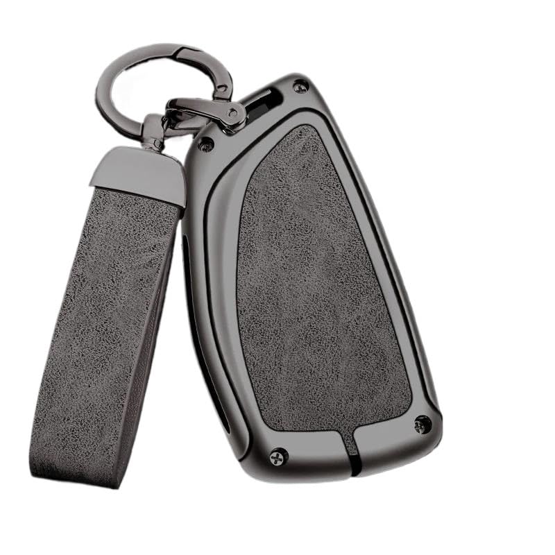 Étui clés pour GMC Yukon 2021 coque de protection télécommande cuir zinc gris fusil