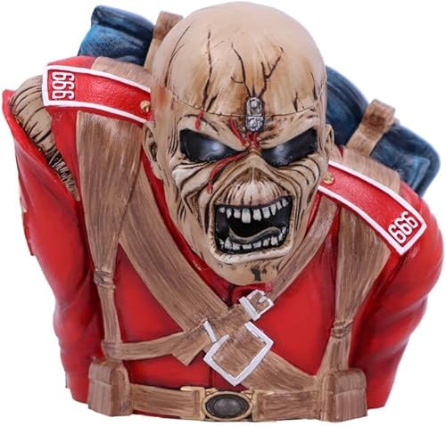Nemesis Now Caja de busto con licencia oficial de Iron Maiden The Trooper (pequeña), color rojo, 4.7 in