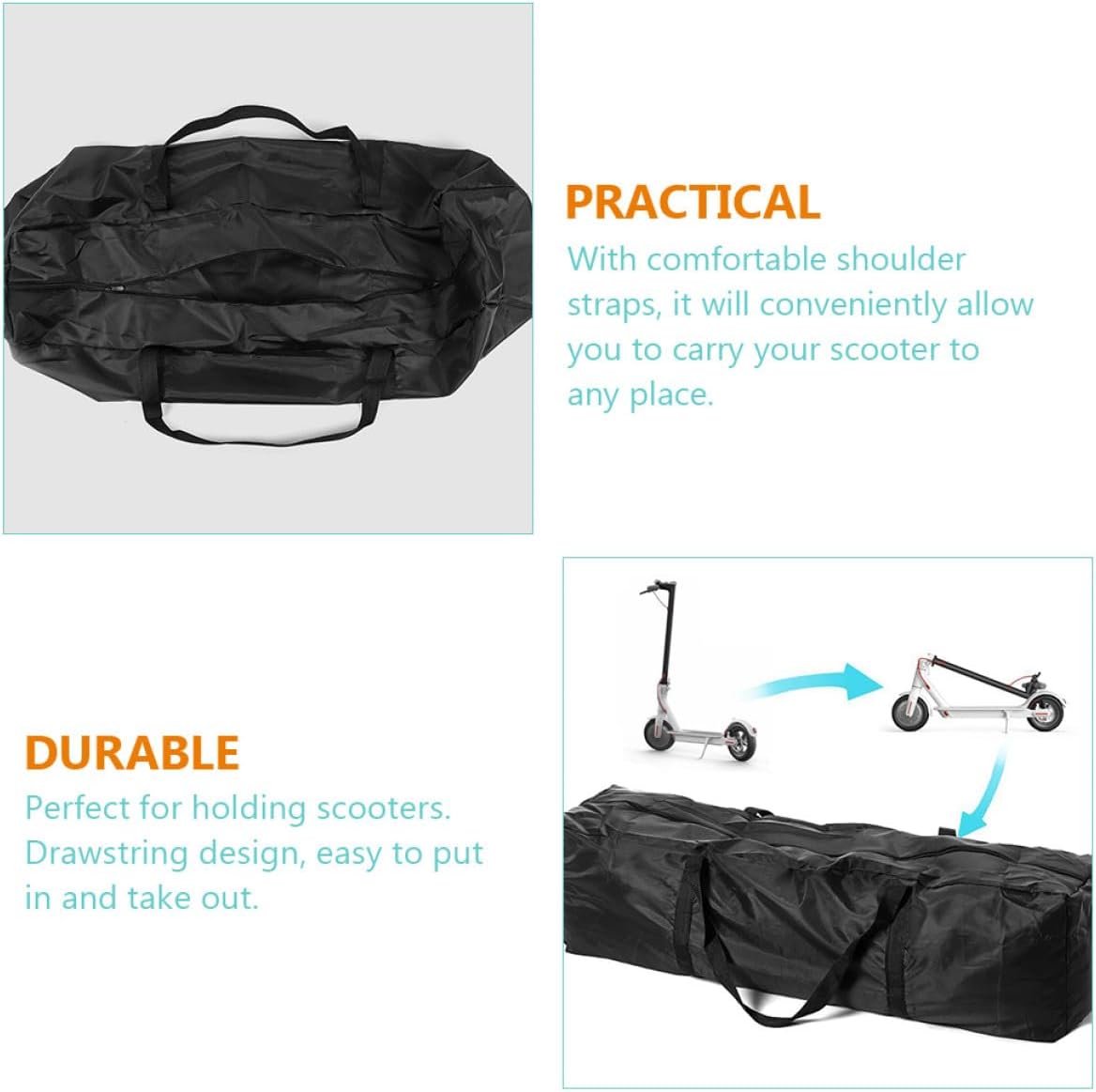 Skateboard Storage Bag with Double Handles Portable Electric Scooter Carrying Pouch Sturdy Organizer for Outdoor Sports and Travel