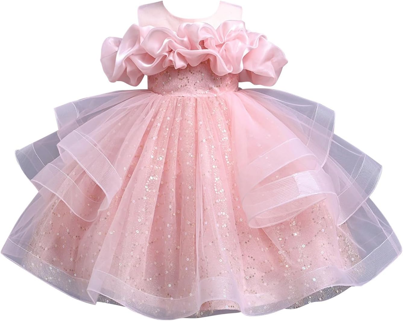 Girls' Embroidered Lace Wedding Baptism Dress Long Sleeve Formal Party Wear for Toddler Baby Girl Toddler Girl Long