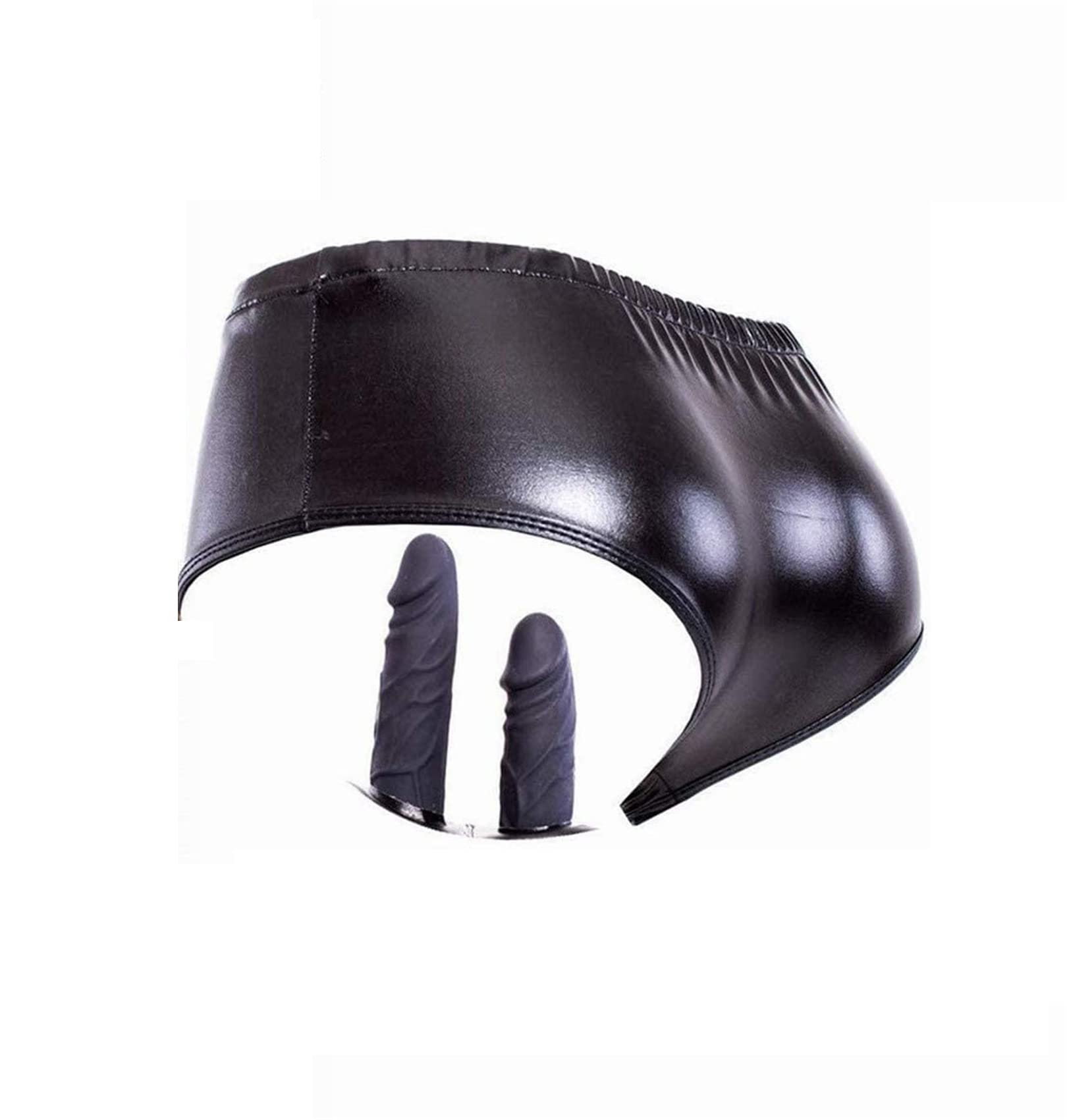 Heyie Women's Double Dildo Harness/Slip With Strap-On Penis/Butt Plug, Bondage Chastity Belt 2* Anal Dildo Lesbian Masturbating Pants Underwear Dildos Sex Toys Harness For Vaginal (Color : Double Dil