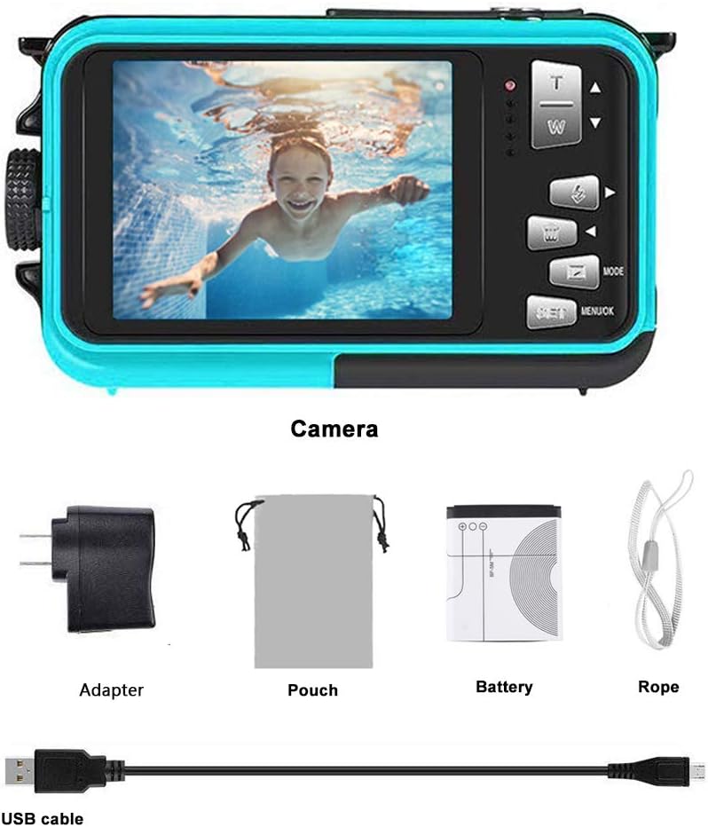 Underwater Camera FHD 2.7K 48 MP Waterproof Digital Camera Selfie Dual Screen Full-Color LCD Displays Waterproof Digital Camera for Snorkeling (806BC) : Electronics