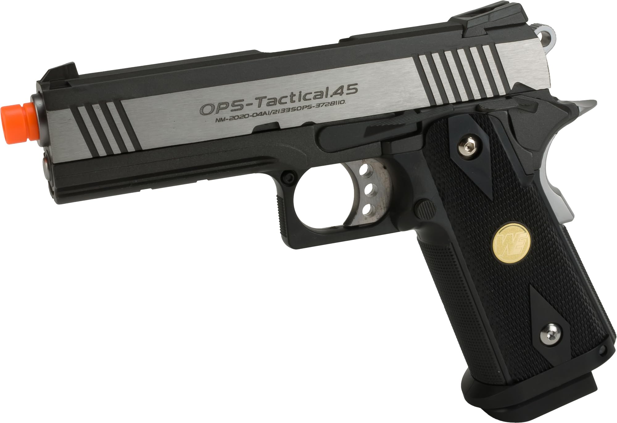 Evike Airsoft - WE-Tech Hi-CAPA Gas Blowback Airsoft Pistol (Model: 4.3 2011 Commander/Two Tone/Green Gas) - (PID: 34356)