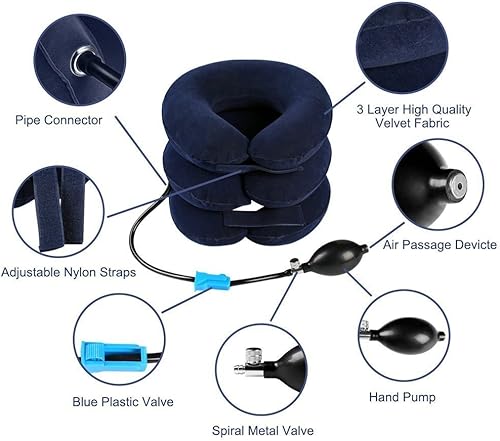 Miniatura 6 de Dispositivo de tracción cervical para el cuello inflable fácil de usar para aliviar el dolor crónico de cuello y hombros almohada cervical para el