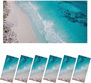 6 Pcs Fluorescent Light Covers for Ceiling Lights Aerial view sandy tropical beach summer Western Australia Australia Decorative Magnets Light Filters for Office Home Classroom Must Haves 4’ x 2’