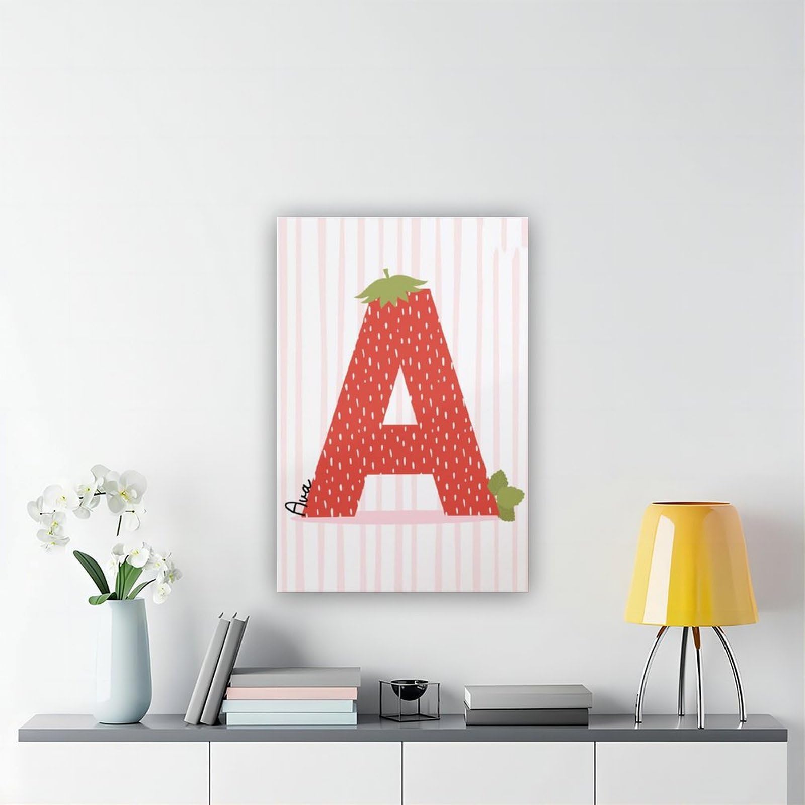 Poster sur toile avec motifs de l'alphabet de A à Z - Décoration murale pour salon, chambre à coucher - 50 x 75 cm