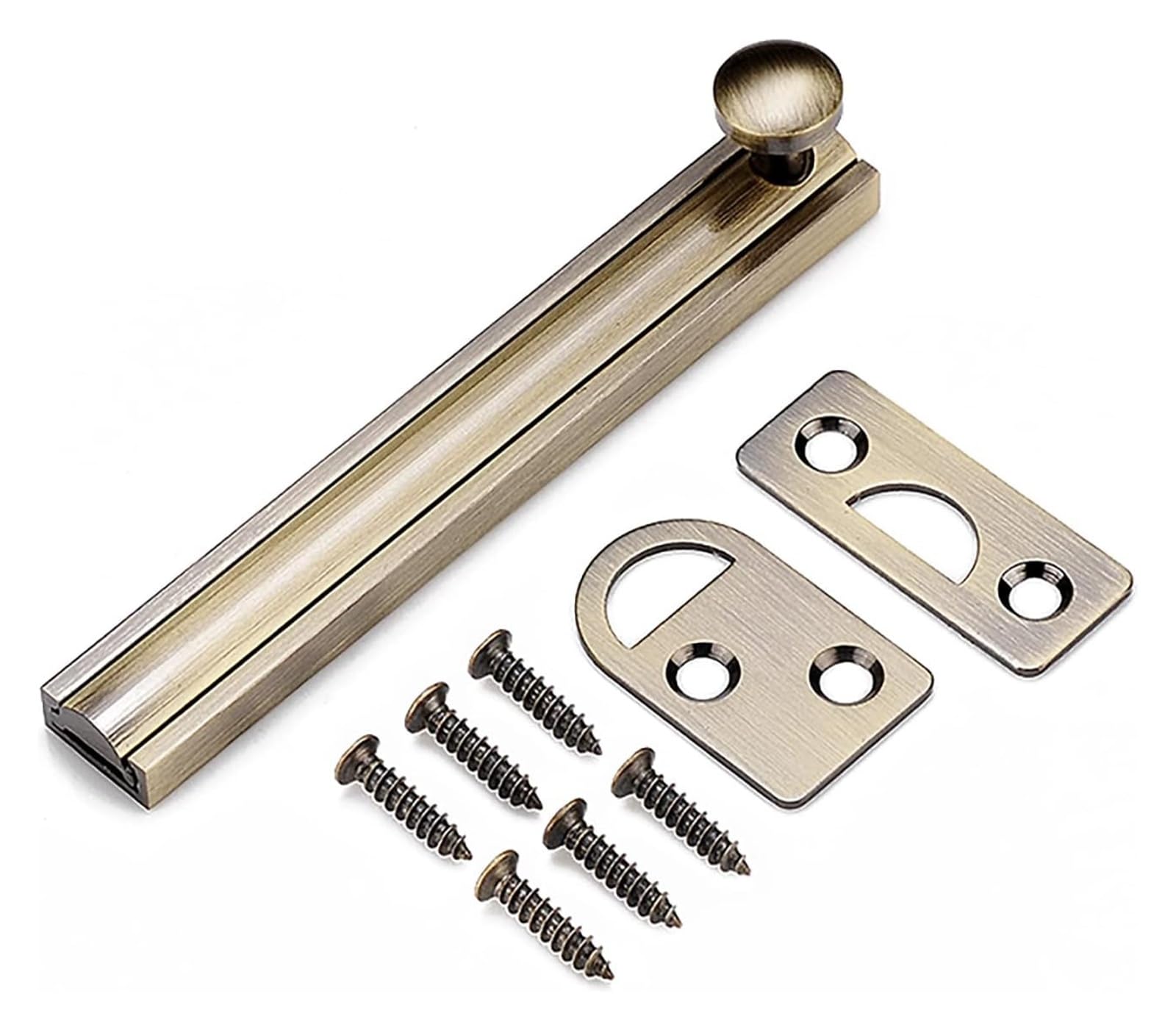 Door Latch， All Copper Slide Door Bolt 2-8in Multicolor for Childproofing and Petproofing(Green Patina,4in)