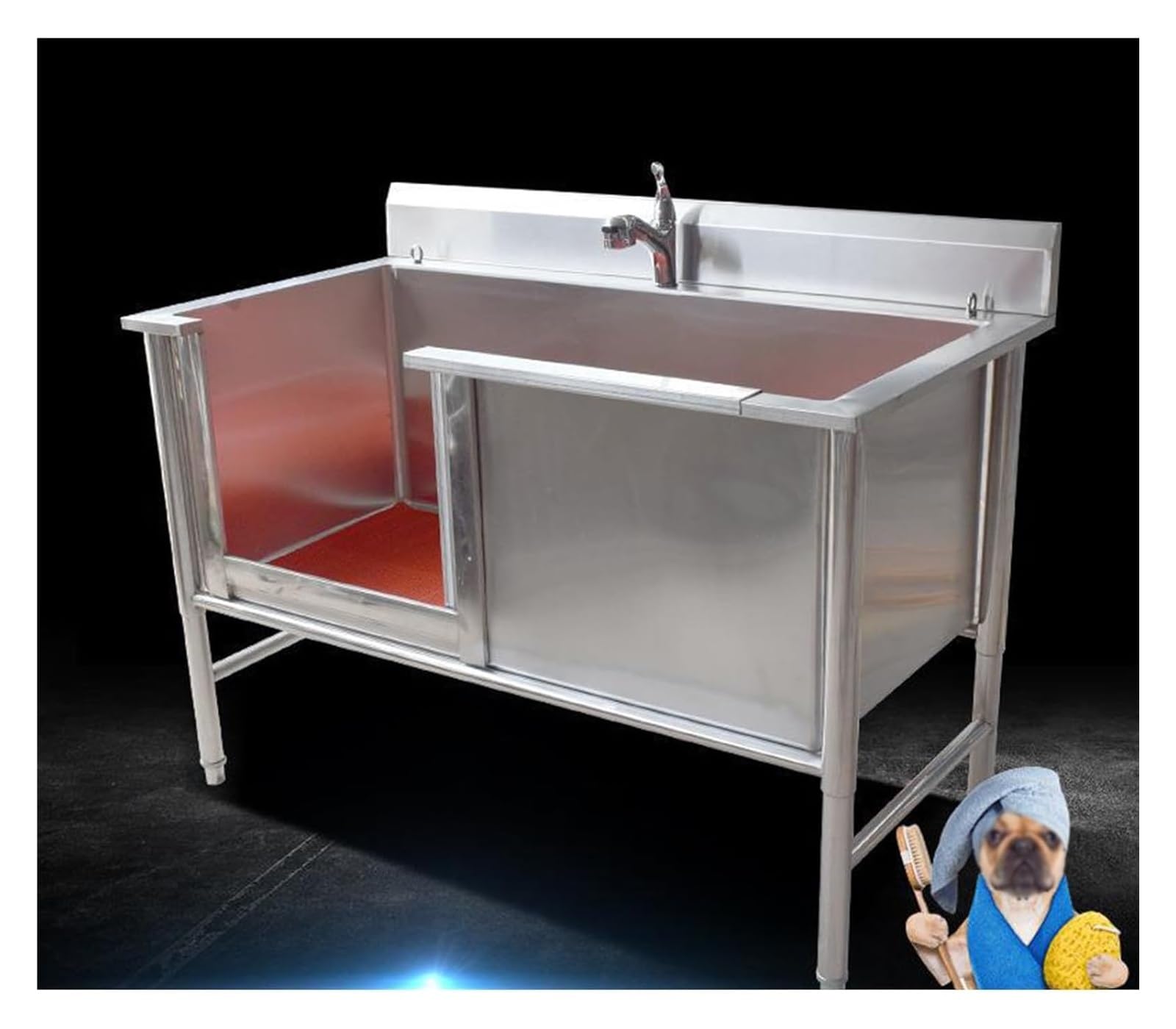 JINMLBO Dog Grooming Tub,Pet Dog Bathing Station,Dog Tub,Dog Washing Station,Dog Bathtub,Stainless Steel Dog Cat Washing Station for Large,Medium & Small Pet,Washing Sink for Home(100cm/39.4in)