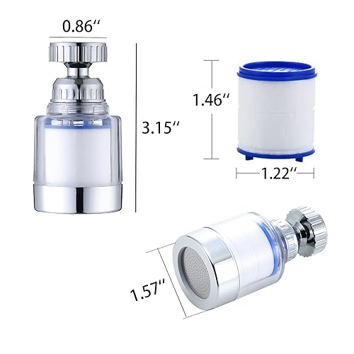 Miniatura 2 de Filtro de grifo giratorio 360 - Elimina metales pesados y agua dura - 2 elementos de filtro reemplazables
