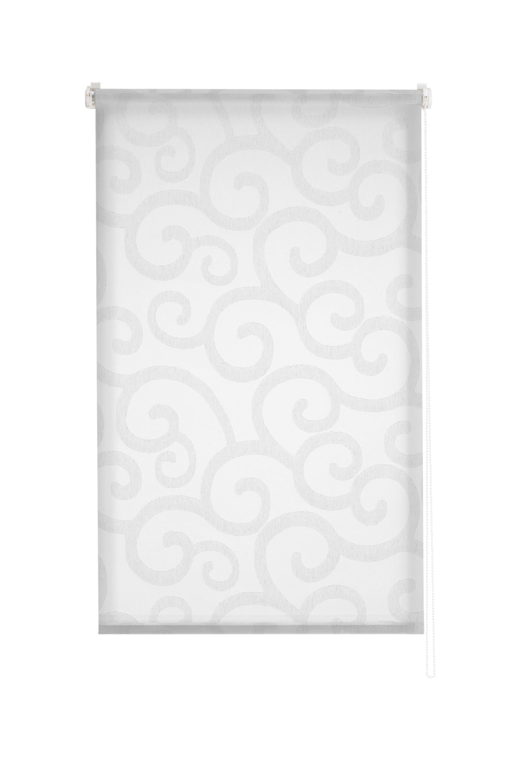 Estoralis | Ornella | Store Enrouleur Moderne Tissu Tamisant | Couleur Blanc/Gris | 120 x 255 cm. (Largeur/Hauteur) Taille du Tissu 117 x 250 cm. | Stores pour fenêtres et Portes