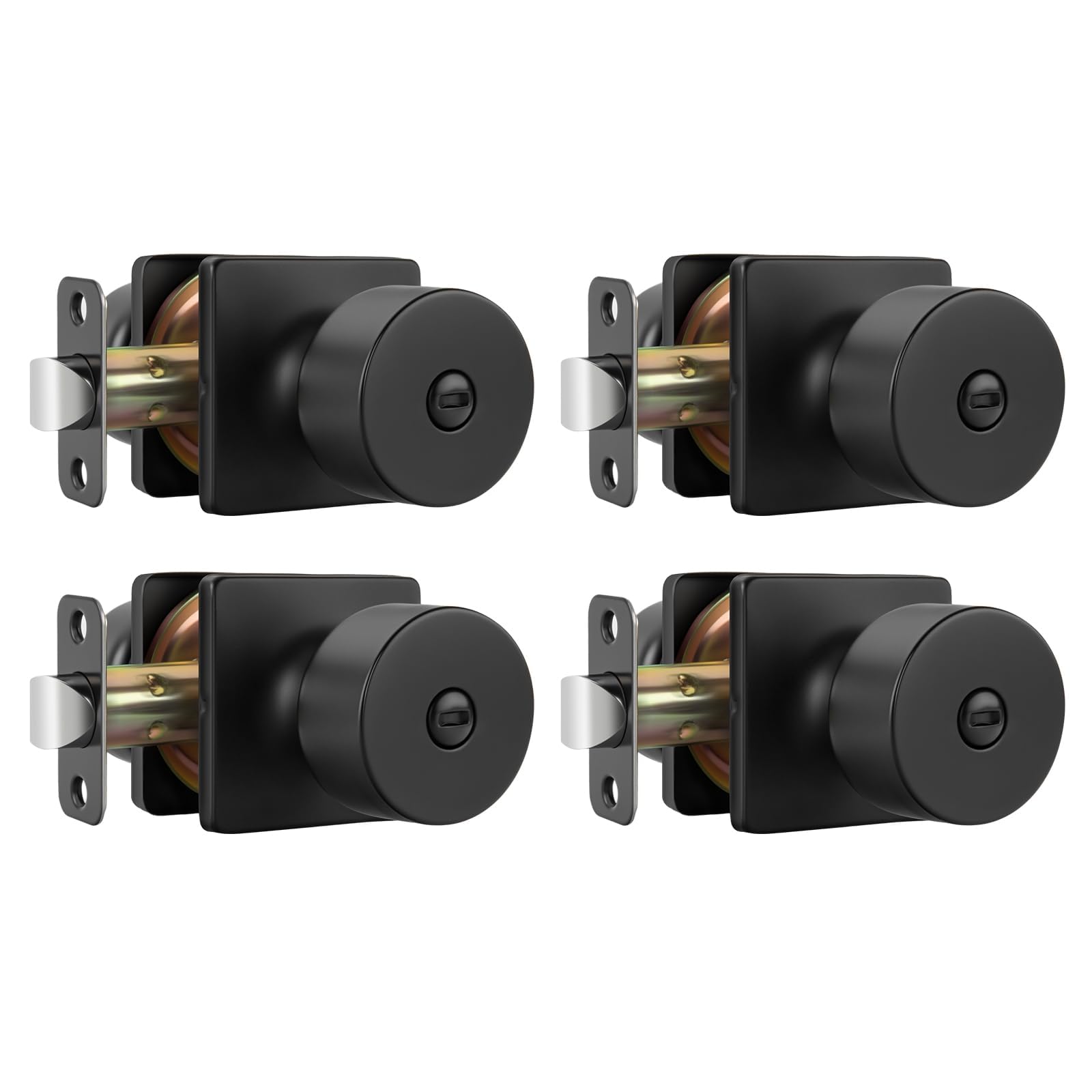 Goldenwarm Matte Black Door Knobs - 6 Pack -23