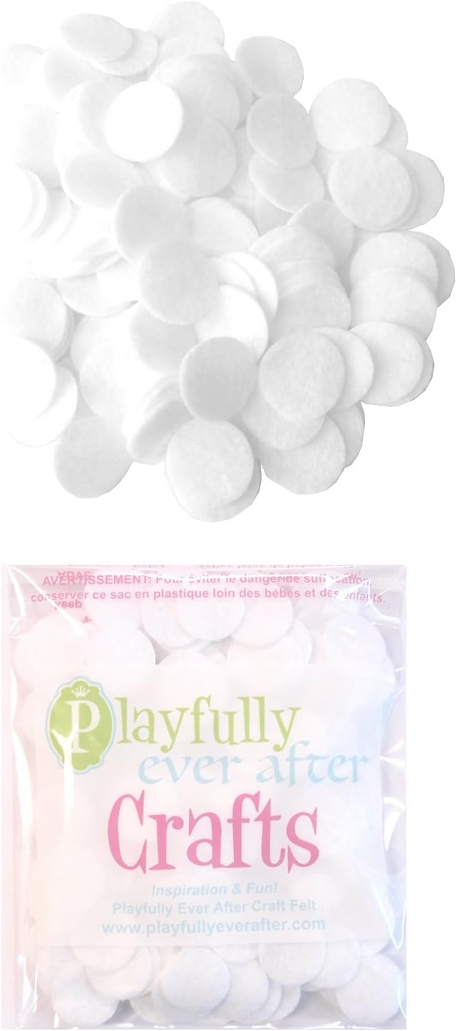 Playfully Ever After White Craft Felt Circles (1 Inch - 100pc)