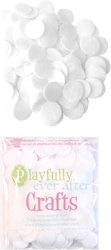 Playfully Ever After Círculos de fieltro para manualidades blancas (1 pulgada - 200 piezas)