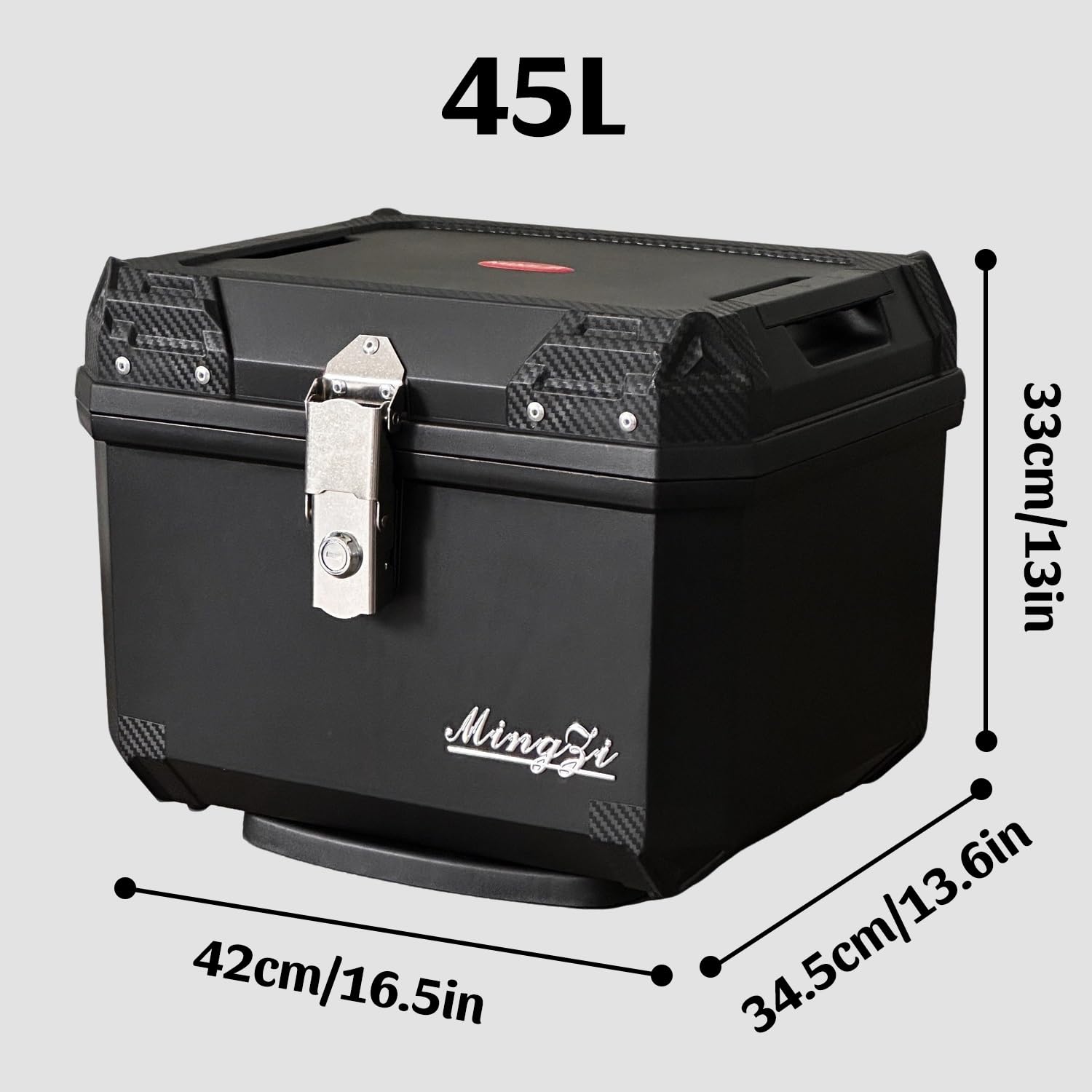 Baúl Moto 45L Impermeable con Cerradura De Seguridad