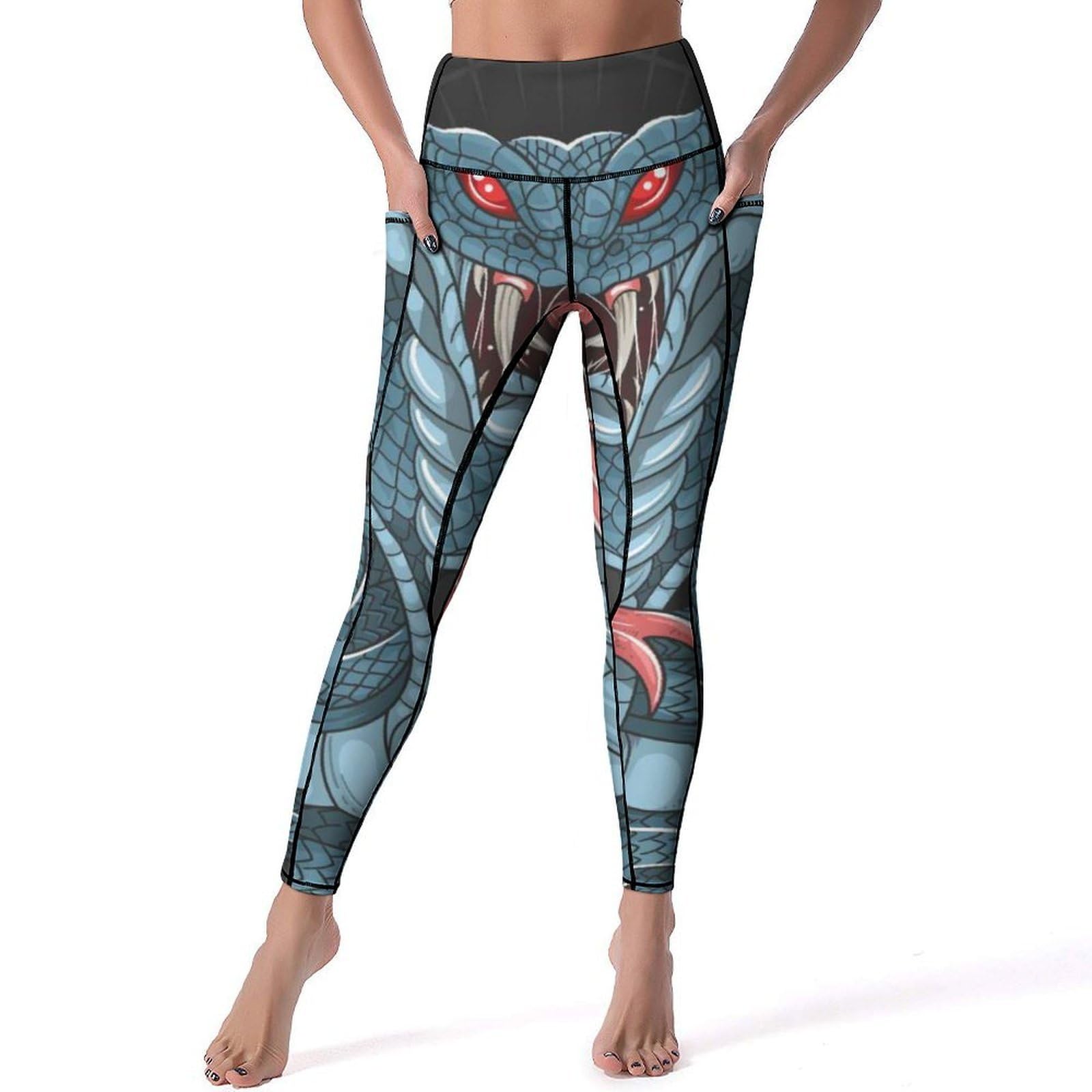 Legging yoga serpent taille haute gainant et extensible pour gym S