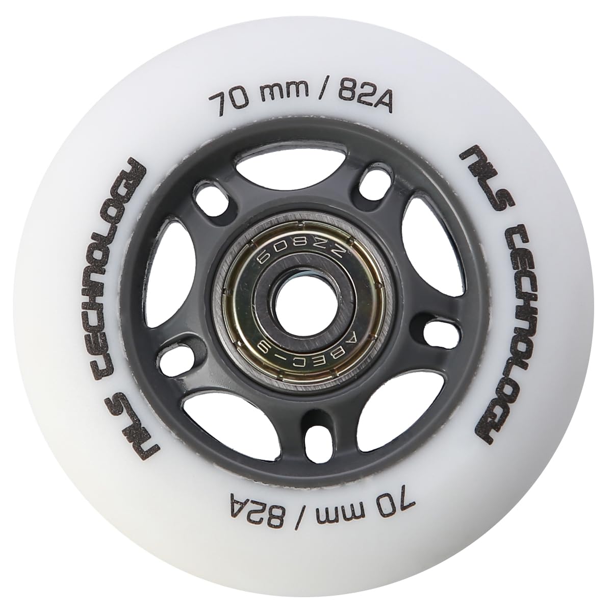 Nils Extreme PESPORT Roller Blade Roues avec Roulement ABEC9-4 - Lot de roues pour patins à roulettes d'intérieur et d'extérieur - 82A - 70x24 - Blanc mat