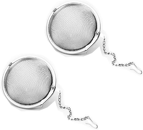 Infusor de té de 2 piezas, colador de té mejorado de 2.7 pulgadas, infusores de té de primera calidad para té suelto, té más pronunciado, bola de té