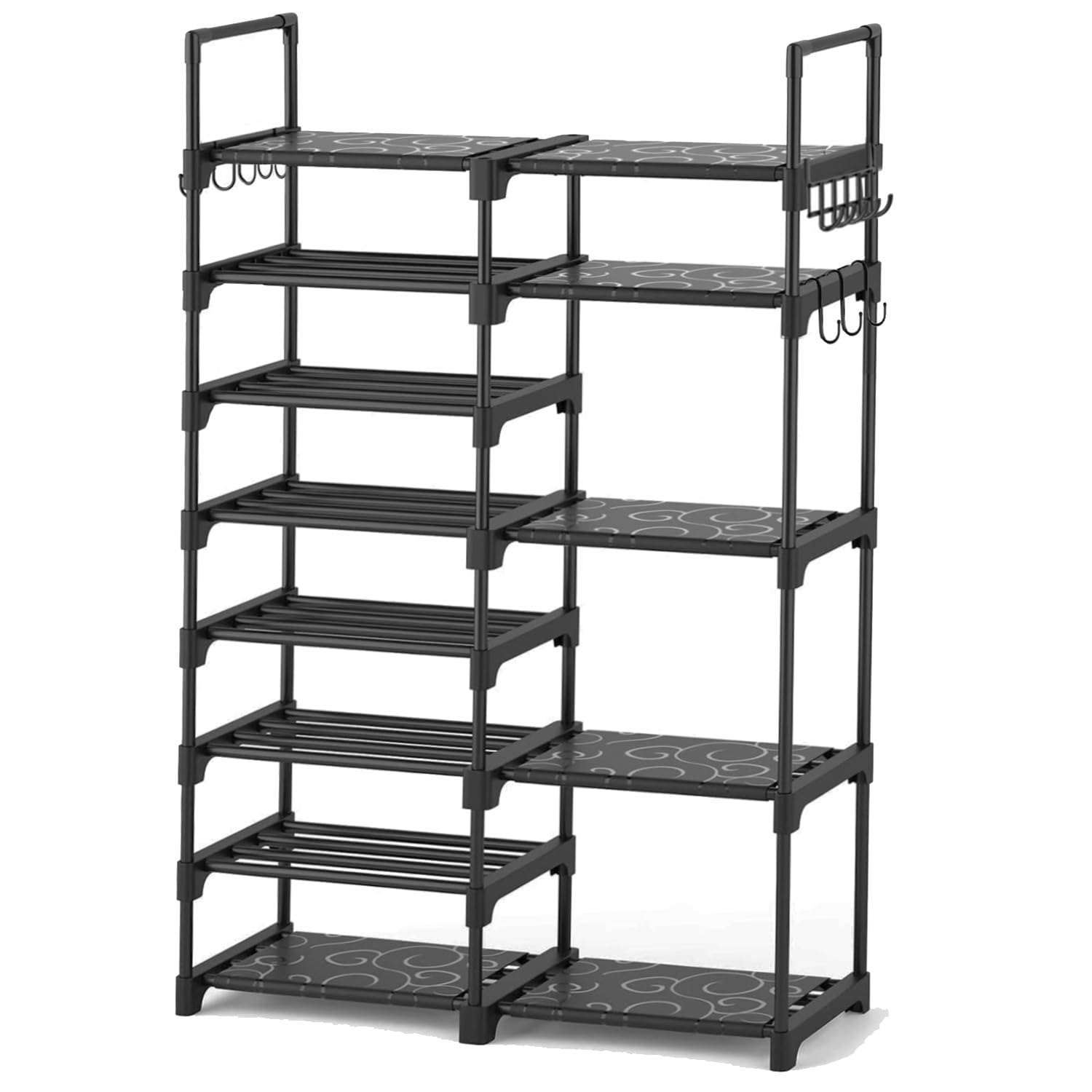 OYREL Schuhregal, 8 Ebenen, hohes Schuhregal, 26–32 Paar, vertikal, großes Regal, stapelbare Schuhregale für Eingang, Schrank, Garage