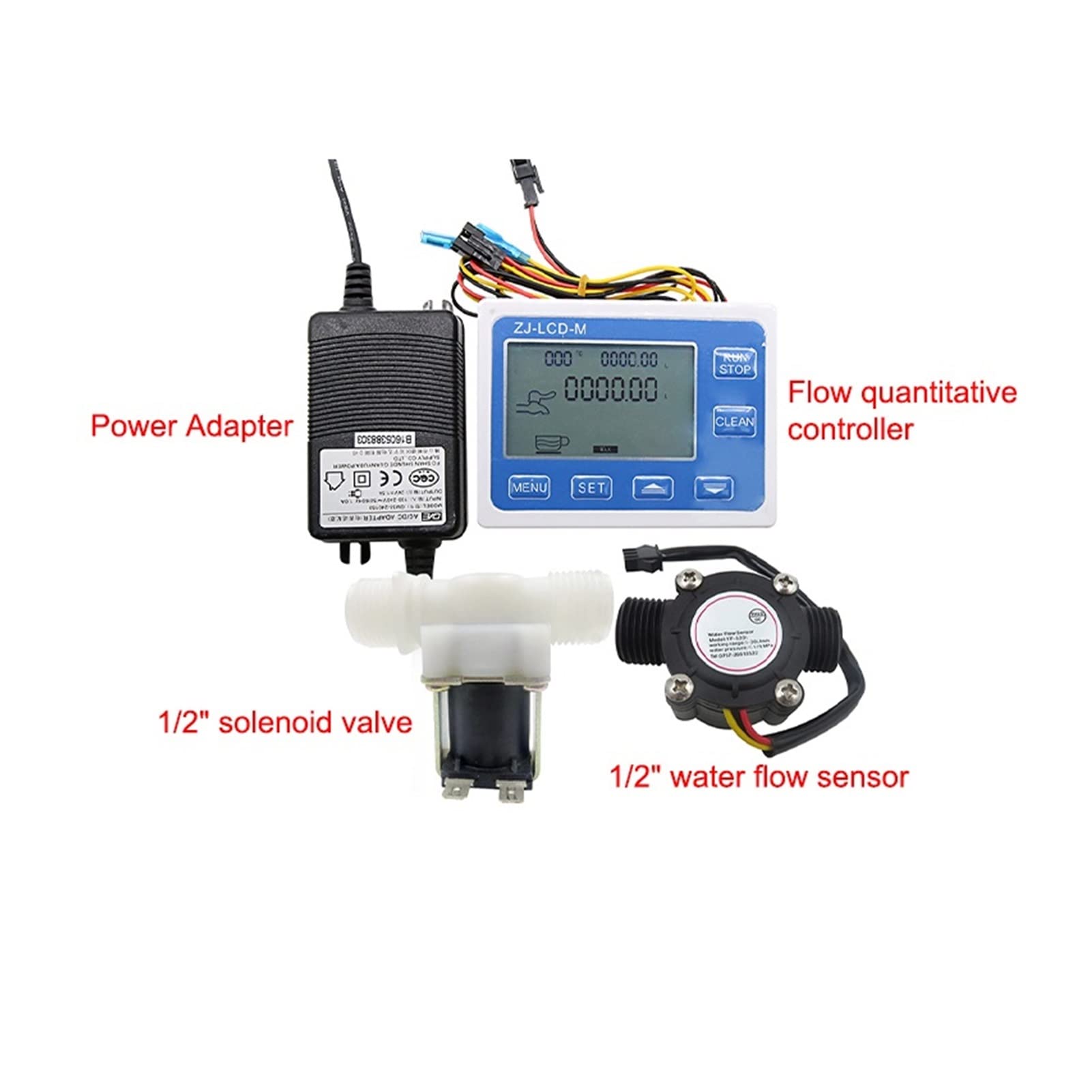 Caudalímetro Ultrasónico, DN15 Controlador cuantitativo de flujo digital 1/2 pulgada Sensor agua Solenoide uso for controlar y mostrar líquido