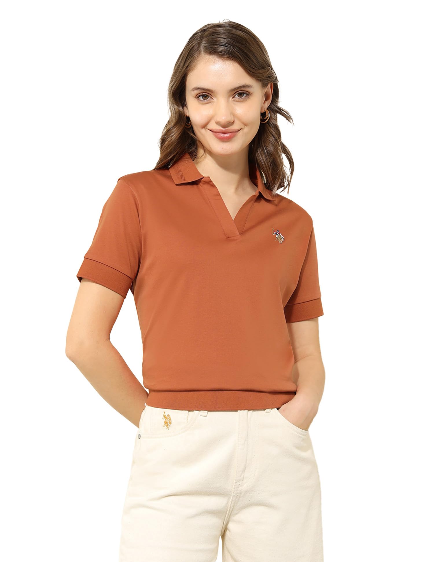 Women's Loose Fit Polo Shirt (UWSS25PTS316-image-43