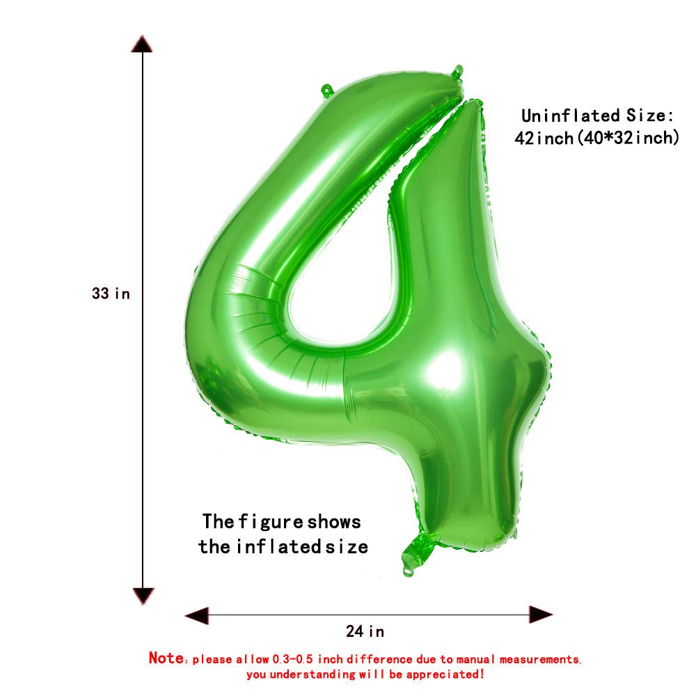 Riesiger Dunkelgrüner Zahlenballon 3 – 101,6 Cm, Mylar-Folie, Für Helium Oder Luft, Geburtstagsdeko