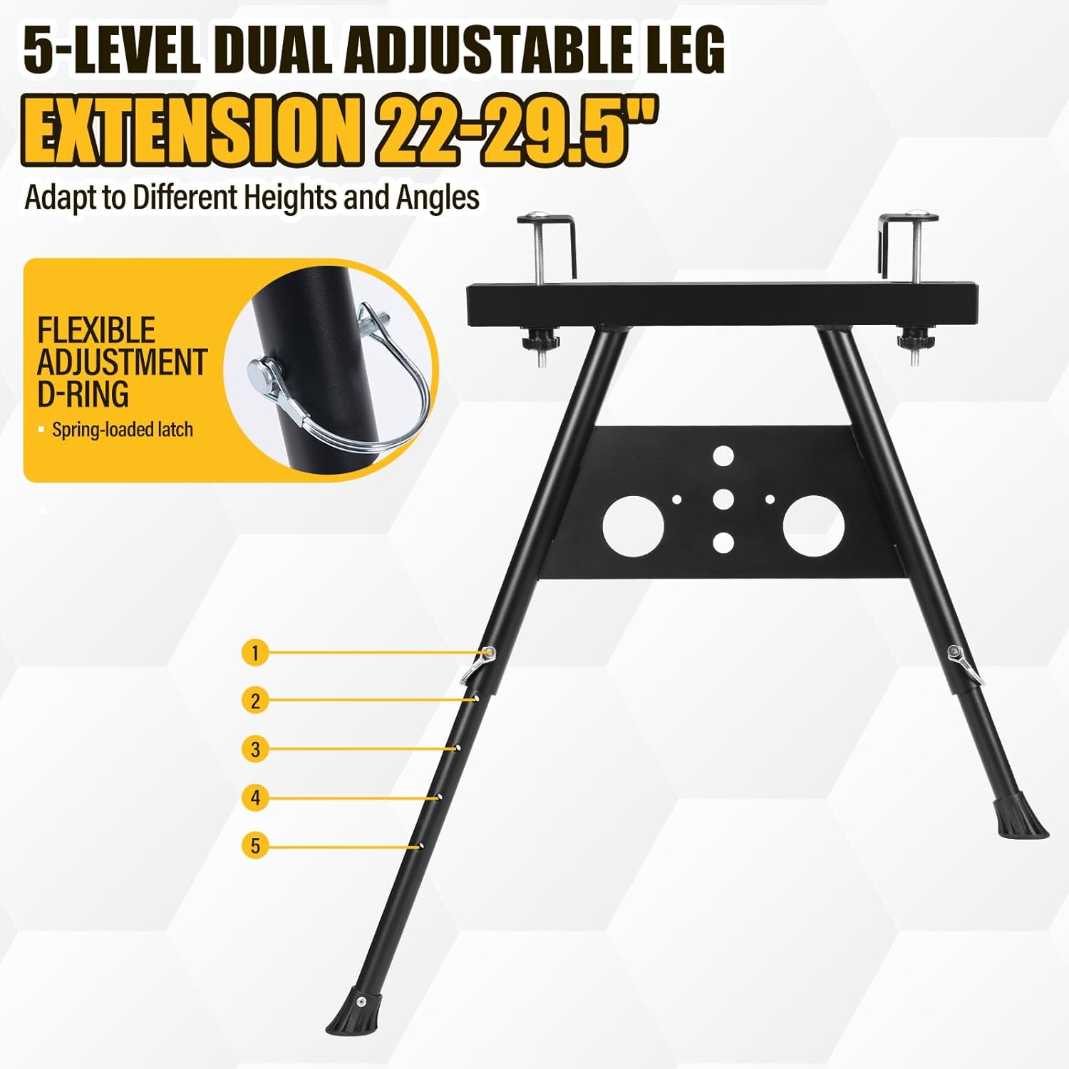 Ladder Stabilizer for Gutter, Heavy Duty Roof Ladder Stabiliser for Extension Ladders, Anti-Slip Ladder Tool for Roofing Wall, Adjustable Length 22-29.5in, withstands 300 LBS Weight Rating