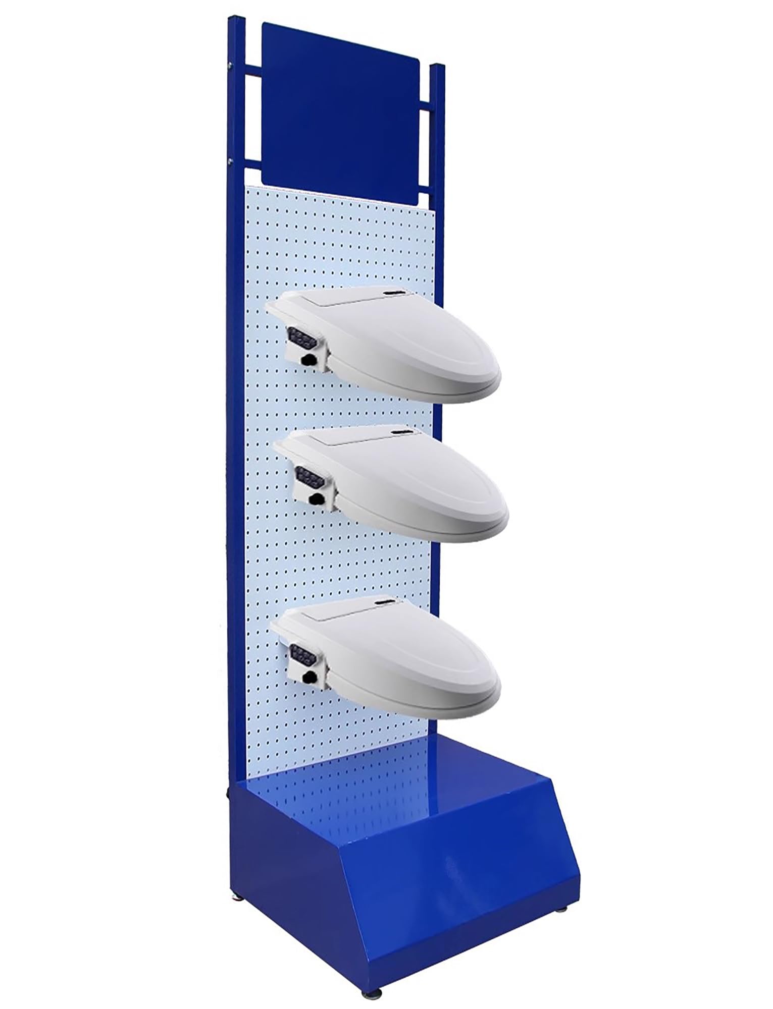 Soporte de exhibición de tapa de inodoro, estante de metal para artículos sanitarios, soporte móvil para lavabo para tiendas minoristas y centros comerciales