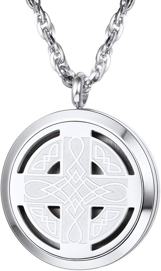 Perfume Locket Round Bottle Pendant Necklace Diffuser Essential Oil Aromatherapy Men Women Jewelry Black Necklace