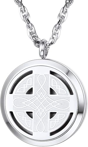 Prosteel - Collar con medallón perfumado, collar difusor de aceites esenciales, acero inoxidable 316L, collar con medallón de aromaterapia para