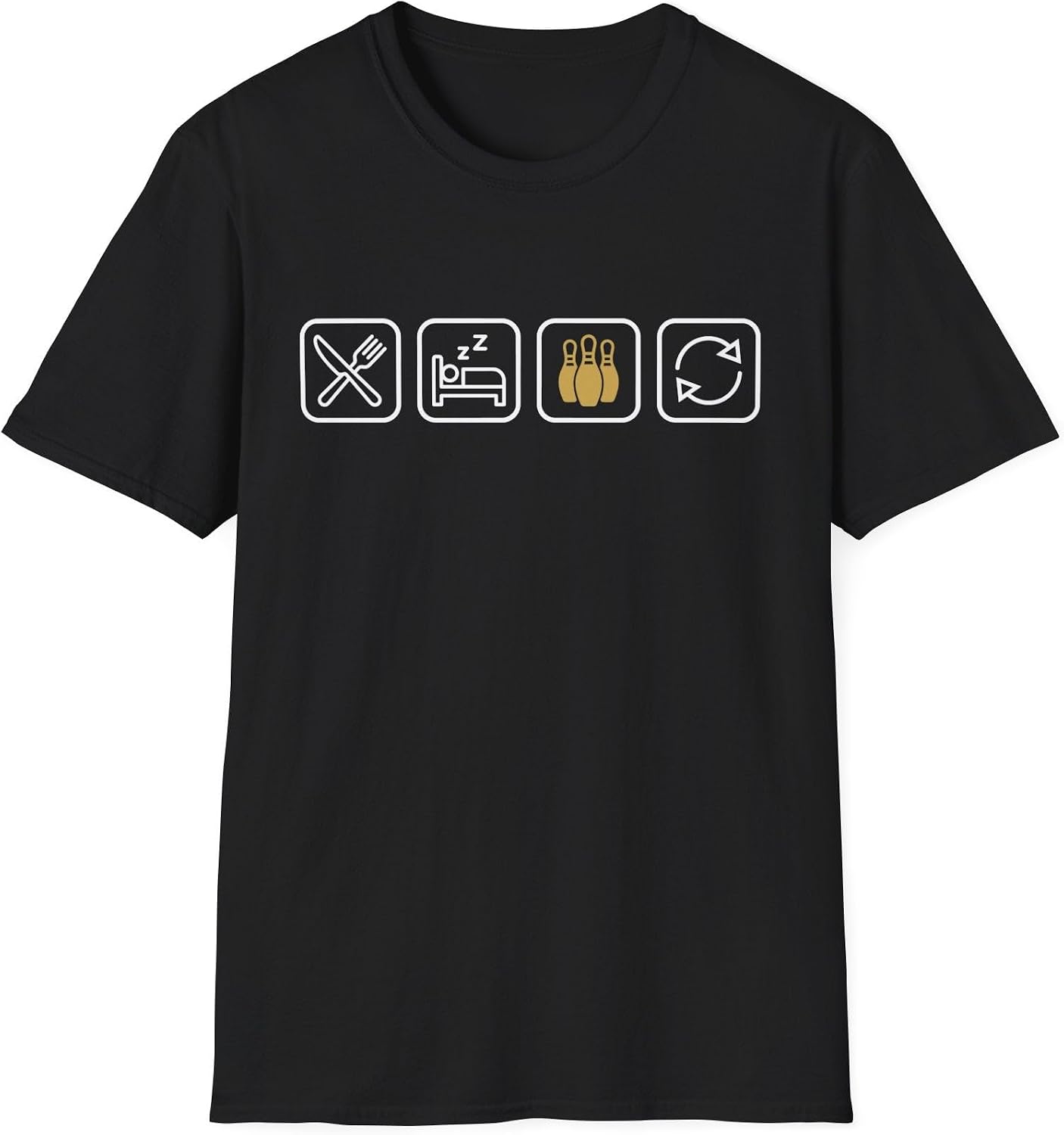 Eat Sleep Bowling Repeat Bowling Pins for Bowling Lovers T-Shirt