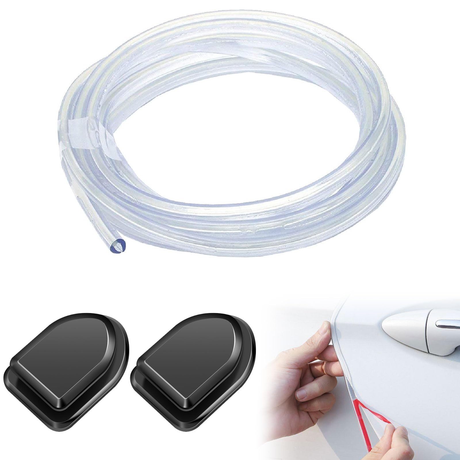 Proteggi Portiera Auto 8m Nero - Paraspigoli A U, PVC, Per Auto E Van - Foto 4