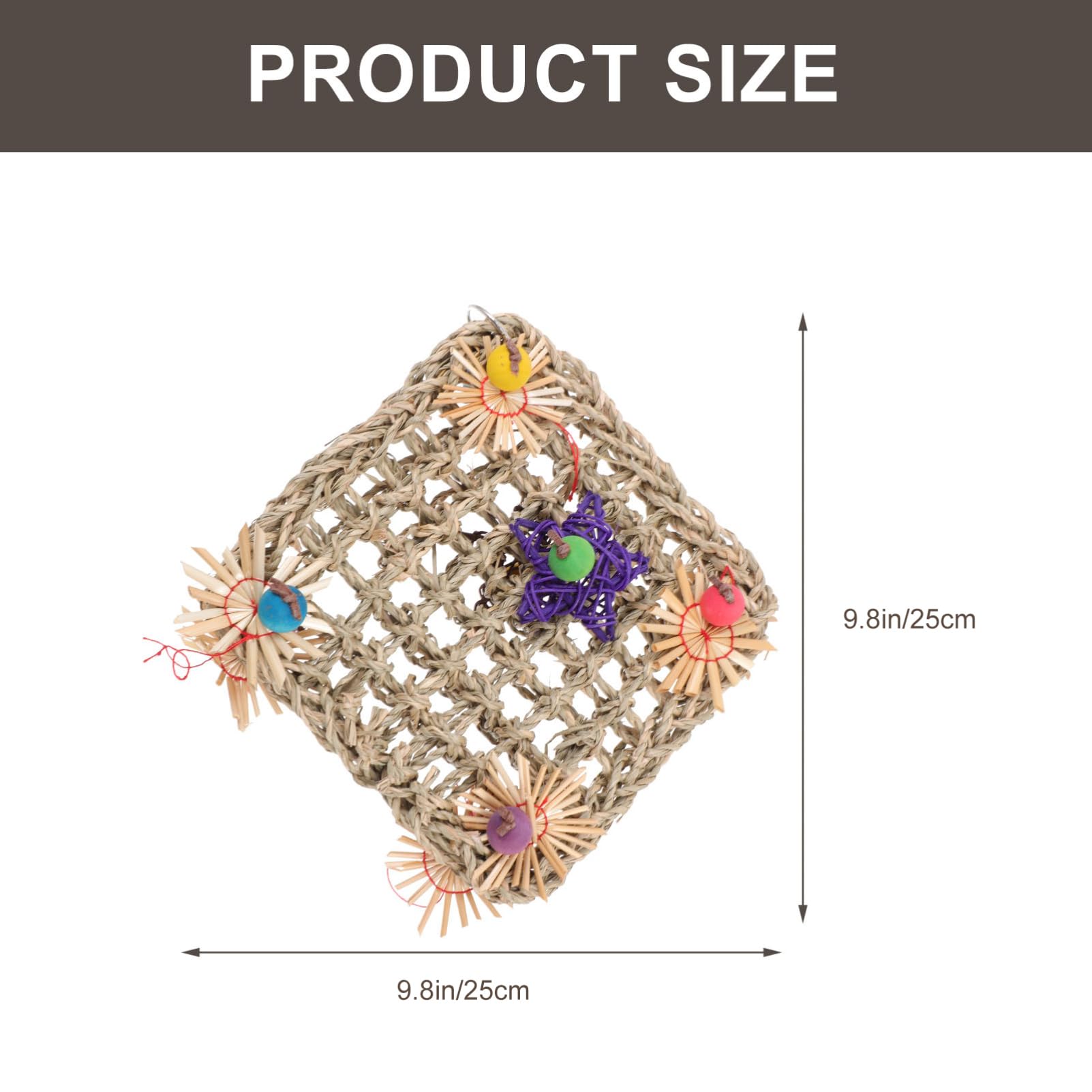 BESPORTBLE 3pièces Parfait Voici Le Titre pour Votre Produit Jouet pour Perroquet Filet Herbe Tissé pour Oiseaux à Mâcher Et Grimper Accessoire Amusant pour Oiseaux De Compagnie