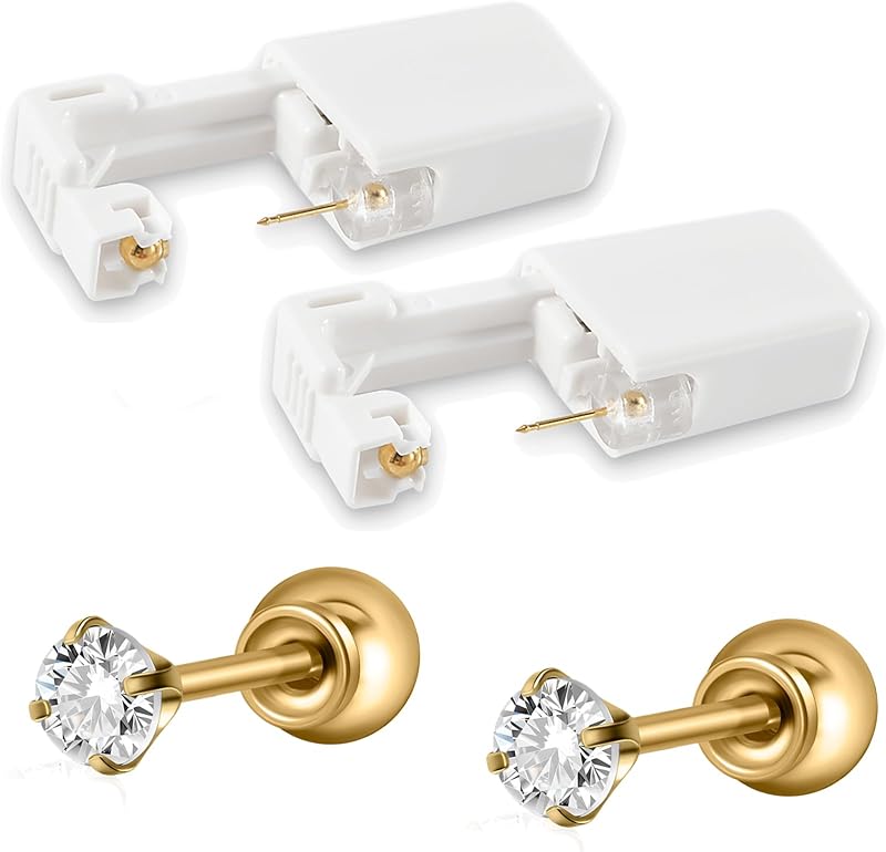 Kit para piercing de orelha CHUANCI com 2 unidades e brincos