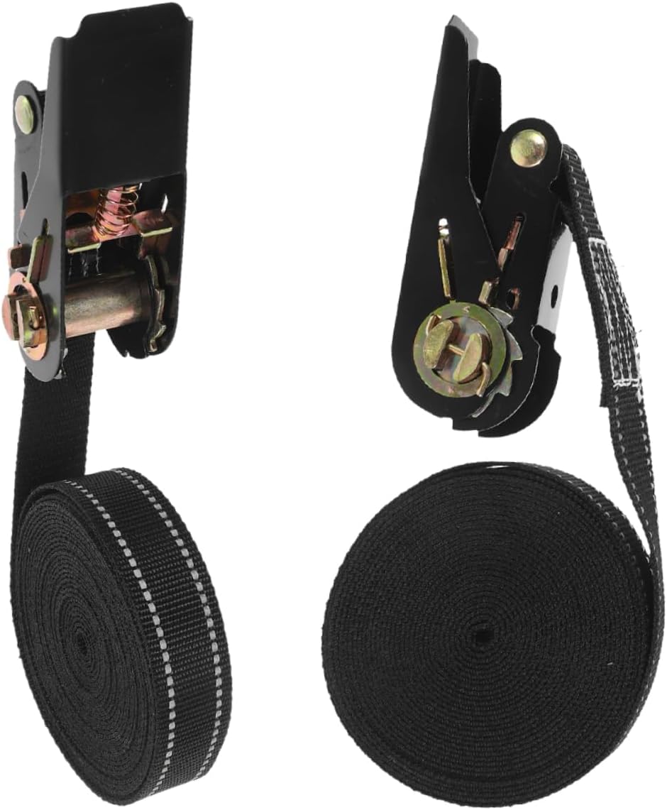 2pcs Reflective Heavy Duty Ratchet Tie Down Straps Cargo Binding Straps for Secure Transport Nighttime Visibility for Trucks and Vehicles