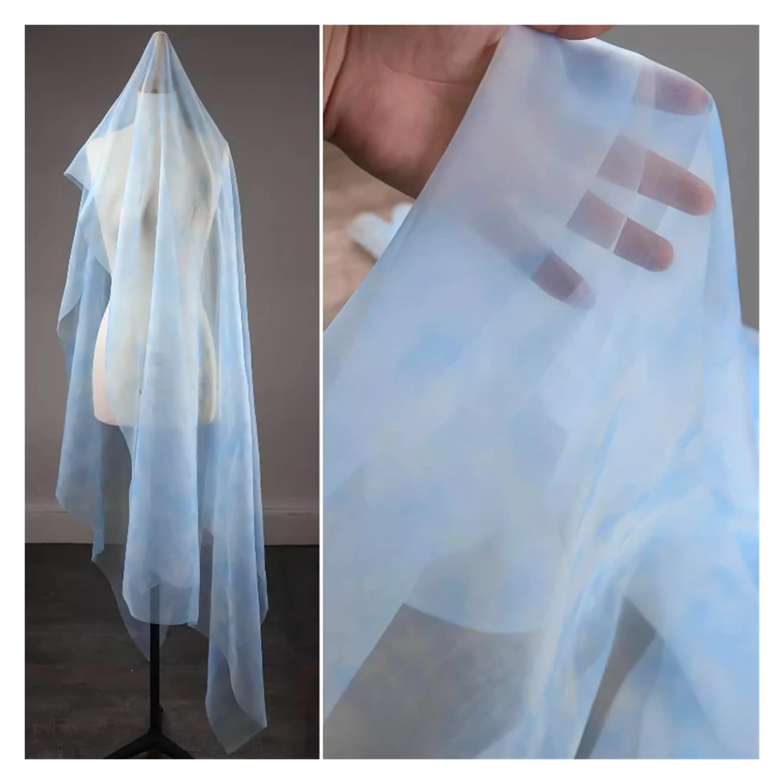Tüllrolle Tüll Stoff weich schiere DIY Braut Hochzeit Handwerk liefert Material(Blue)