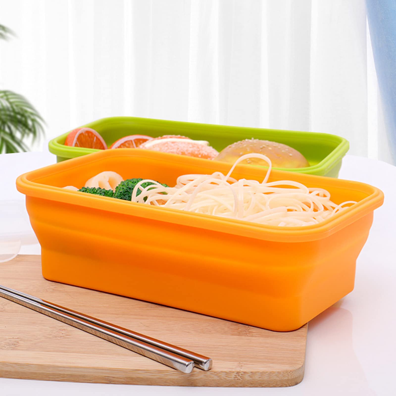 Lonchera plegable de silicona multifuncional Bento Box para alimentos