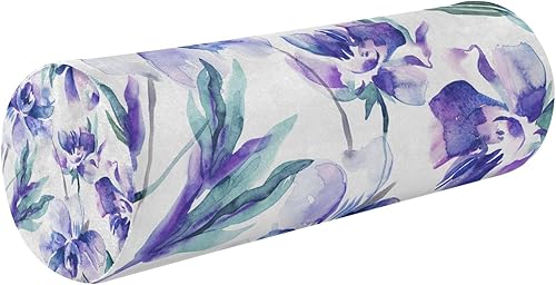 Miniatura 1 de Peonies - Almohada de acuarela púrpura para piernas, mesa de masaje, almohada redonda para dormir, almohada redonda para almohada para cuello,