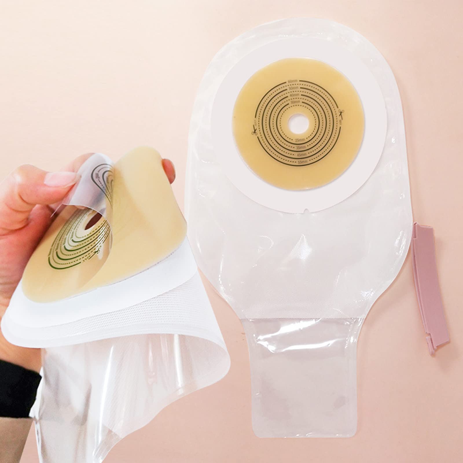 Bolsa de ostomía, Paquete de 10 Bolsas colostomía/ostomía drenables Desechables/Bolsas Drenaje/Bolsa for el Cuidado la colostomía/estoma ostomía con Bolsa Abierta