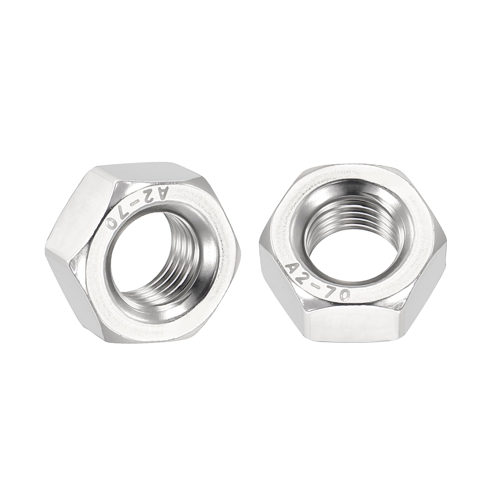 Kozelo 10pcs Hex Nuts - [M8-1] 304 Stainless Steel 18-8 (A2-70) Hardware Nuts for Mechanical Repair & Assembly, Standard Metric Fine Thread Nut, Bright Finish, Silver