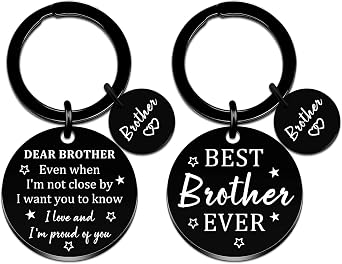 Fathers Day Gift for Brother Birthday Gift for Brother Keychain from Sister