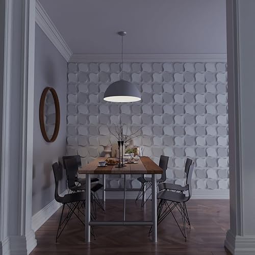 Miniatura 11 de Ekena Millwork WP20X20CVWH-CASE-50 19 5/8 pulgadas de ancho x 19 5/8 pulgadas de alto Clover EnduraWall Decorativo 3D Panel de Pared Cubre 133.73