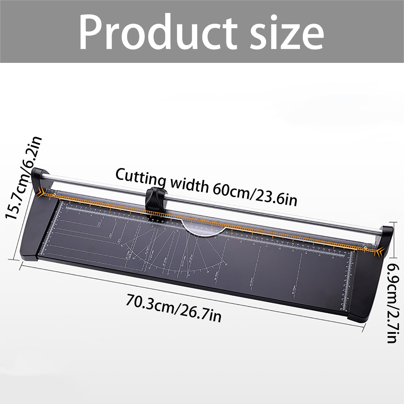 Tagliacarta A2 60cm Wide Heavy Du Metal Guillotine Trimmer per Scheda Fotografica Stock Precise Rolling Cut Antiscivolo ble Base Facile Uso Scuola di Ufficio