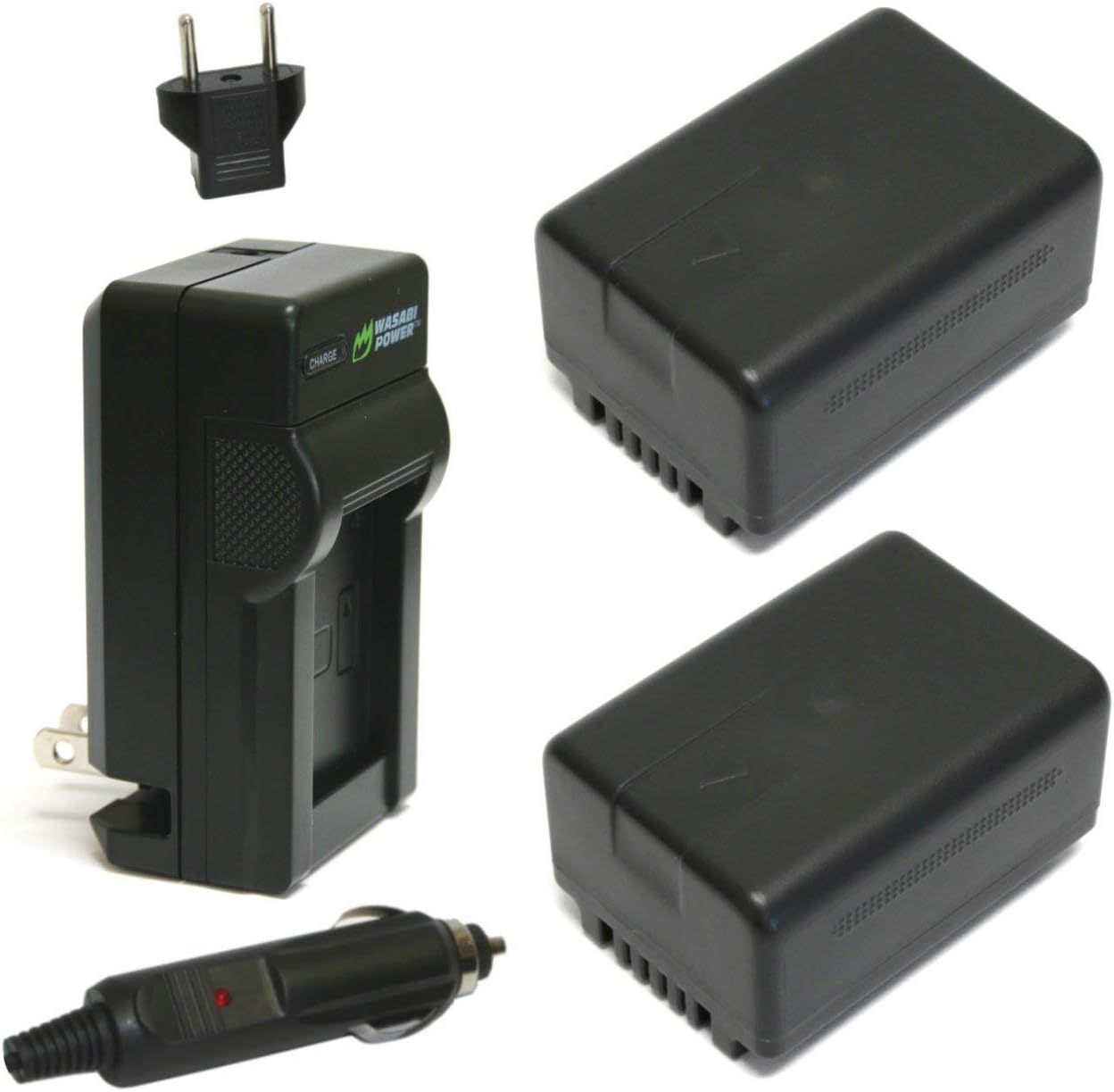 Wasabi Power Battery (2-Pack) and Charger for Panasonic VW-VBT190