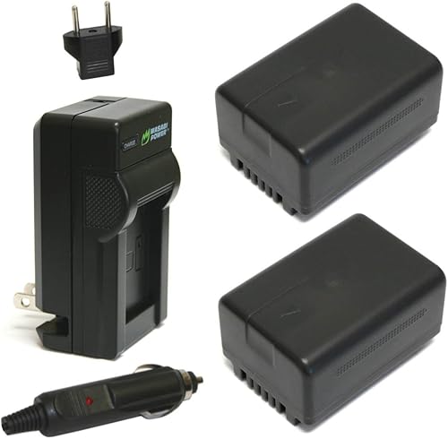 Wasabi Power Batería (paquete de 2) y cargador para Panasonic VW-VBT190