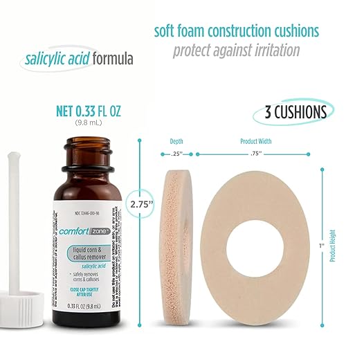 Miniatura 8 de Comfort Zone Maximum Strength - Tratamiento líquido para eliminar maíz y callos con ácido salicílico, 0.33 onzas, juego de 4 piezas