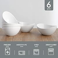 Vista 2 de Porcelain Small Serving Bowls, 10 Ounce Dessert Bowls for Ice Cream Snacks Appetizer Candy Dishes, Dishwasher Safe Durable Ceramic White Bowl for